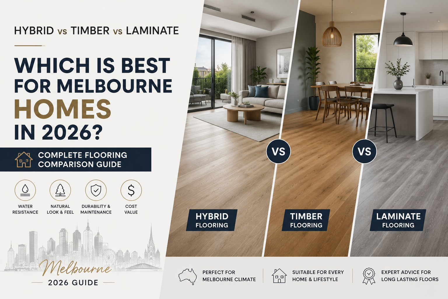 Hybrid vs Timber vs Laminate Flooring Which Is Best for Melbourne Homes