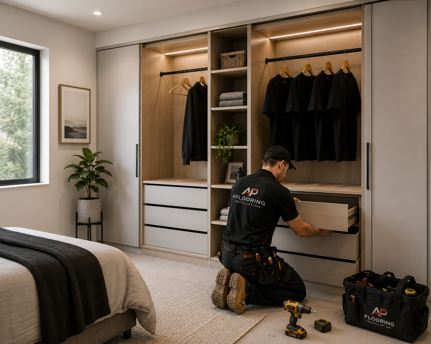 apflooring installation wardrobe